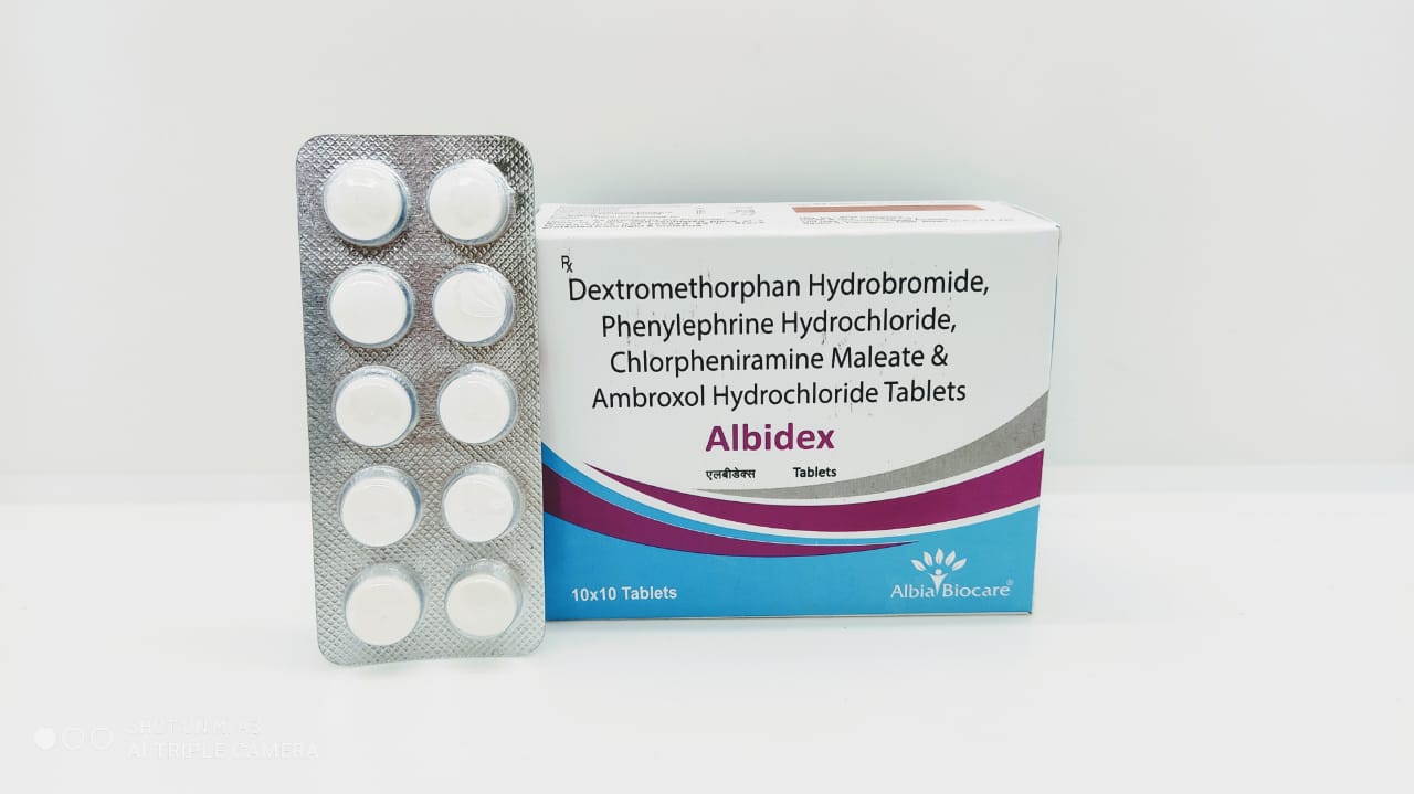 ALBIDEX TABLET | Dextromethorphan 15 mg + Cetirizine 5 mg + Phenylephrine 10 mg + Ambroxol 30 mg 